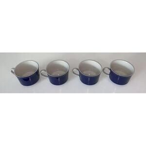 Mikasa Vintage MCM EpiQure - One Japan Tea Coffee Cups Blue White *set of 4 cups